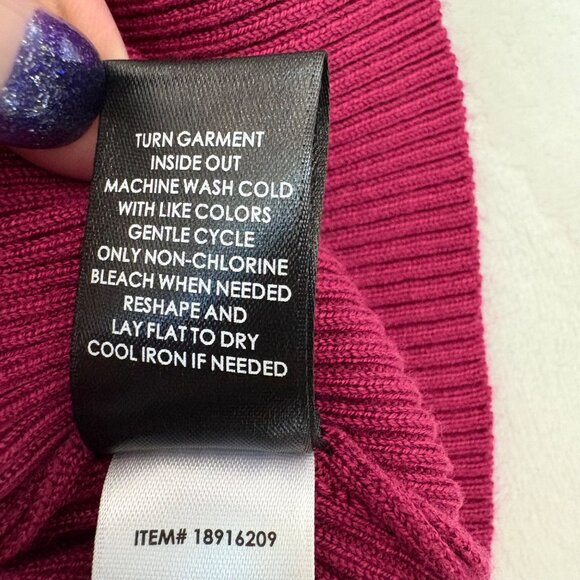 Cold-Shoulder Keyhole Burgundy Ribbed Knit Shirt Dress By Torrid Womens Size 2 - Picture 7 of 15